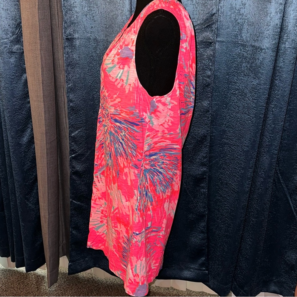 Lilly Pulitzer Hot Pink Multi Floral Sleeveless Midi Dress - Picture 4 of 8